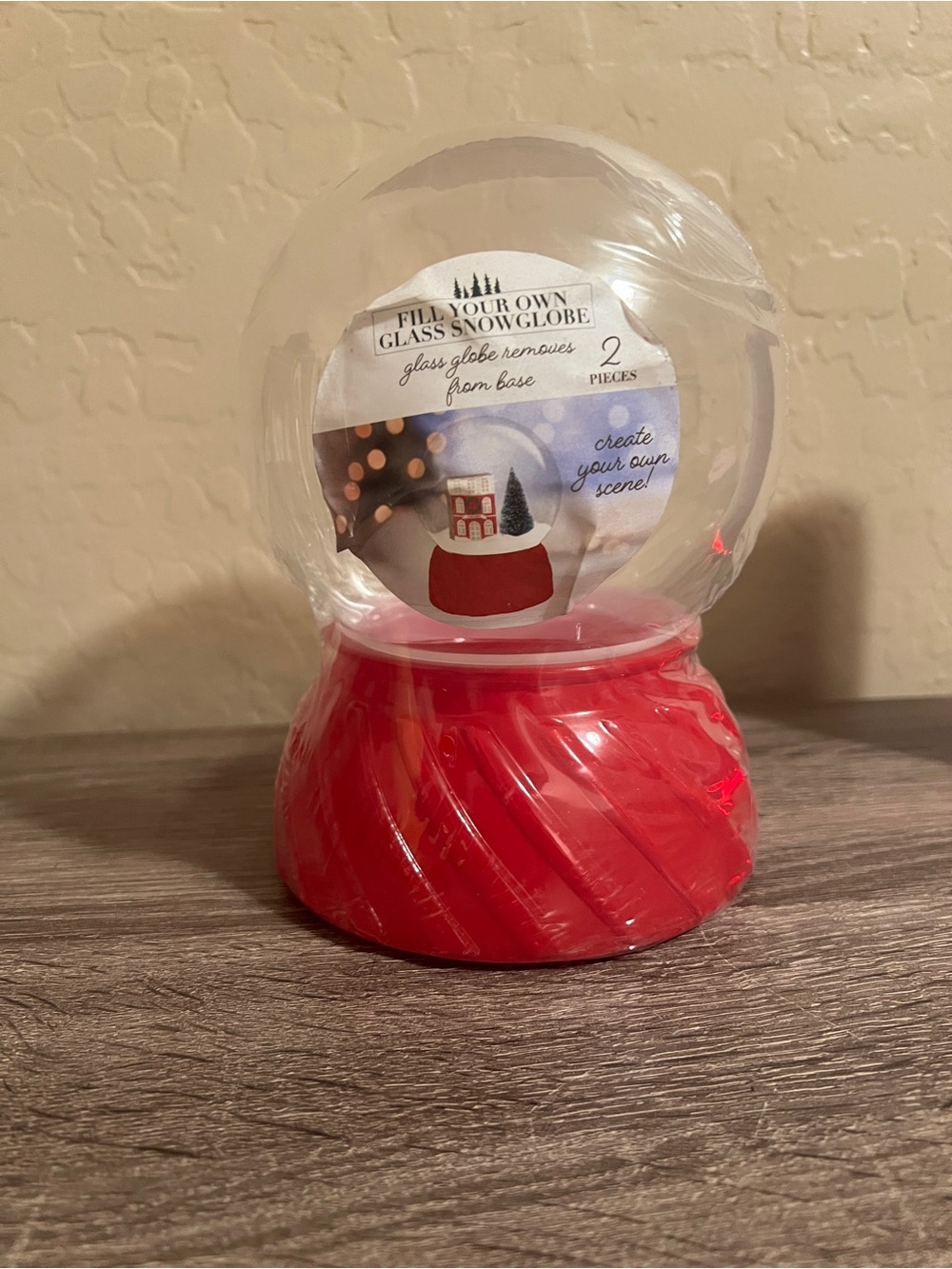 Target Bullseye Fill Your Own Glass Snow Globe Christmas Holiday Red NWT